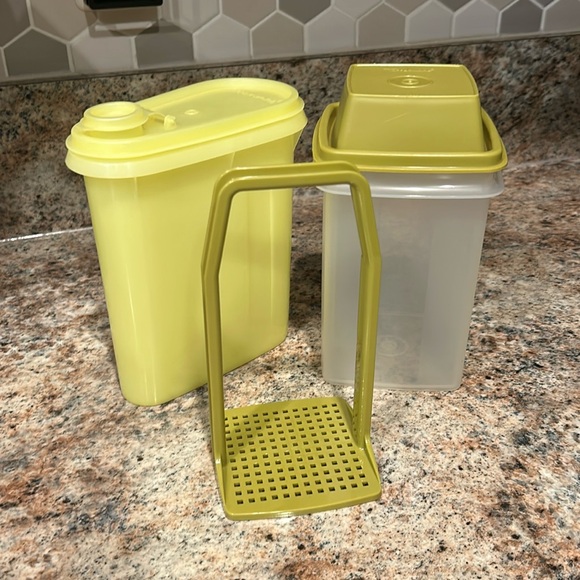 Vintage Tupperware Pick-A-Deli Pickle/Olive Keeper avocado Green w/bonus - Picture 1 of 7